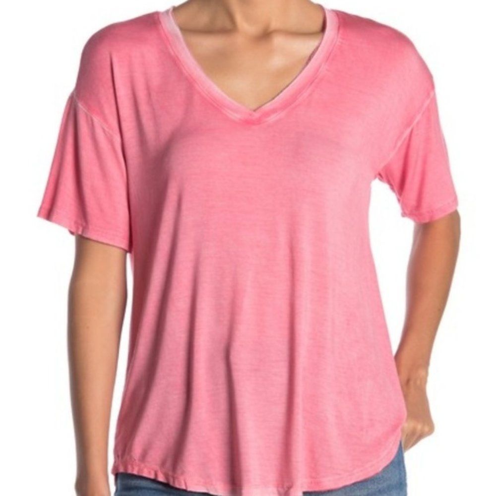 Abound Washed pink V-Neck Hi-Lo short sleeve Tee size S